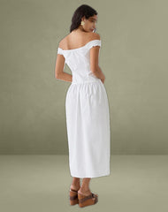 Tamashi Off the Shoulder Maxi Dress in White