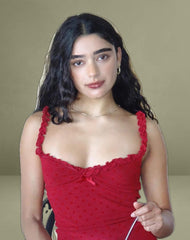 Bestari Mini Dress in Basic Polka Cherry