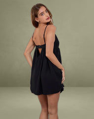 Mavisha Mini Dress in Chiffon Lace Black