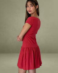 Ohayo Mini Dress in Adrenaline Red