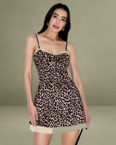 Brown Leopard Slip Mini Dress