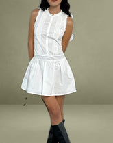 Dayara Mini Dress in Poplin White