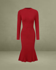 Red Bodycon Mermaid Sweater Dress