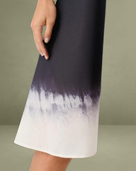 Black Contrast Square Neck Slip Midi Dress