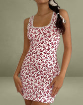 Camina Dress in Summer Strawberry Off White