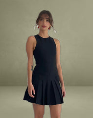 Ayosa Backless Mini Dress in Black