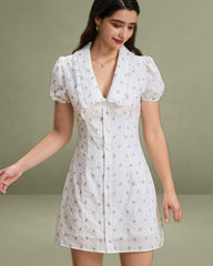 White Floral Chelsea Mini Dress