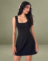 Irinel Bow Back Mini Dress in Black