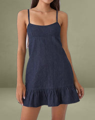 Pamina Mini Dress in Denim Indigo
