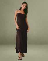 Jenesis Maxi Dress in Crinkle Bitter Chocolate