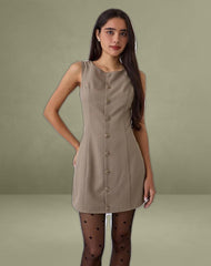 Mirina Mini Dress in Tailoring Taupe