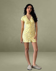Omoni Mini Dress in Wild Flower Lemon Drop