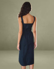 Clesiel Midi Dress in Tap Shoe with Off White Bows