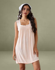 Musta Sleeveless Mini Dress in Scallop Shell