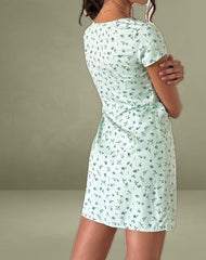 Omoni Dress In Pretty Petal Green
