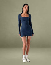Janjisu Bodycon Mini Dress in Navy