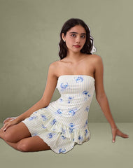 Sitav Dress in Floral Stripe Cream