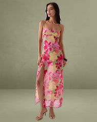 Fasha Maxi Dress in Bold Multi Colour Floral