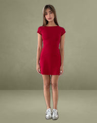 Wangi Backless Mini Dress in Adrenaline Red