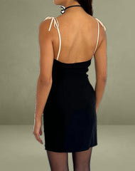 Daruka Mini Dress in Satin Black