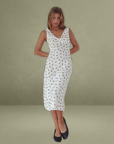 Lavisha Midi Dress in Funshine Floral Off White