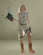 Tanta Midi Dress in Blurred Floral Yellow