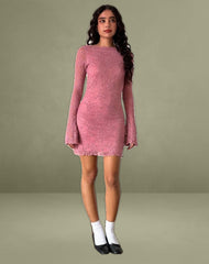 Sevila Long Sleeve Dress in Dusty Rose Lace