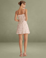 Pink Floral A-Line Slip Mini Dress