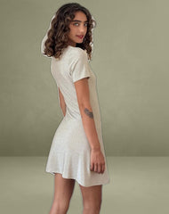 Leora Mini Dress in Silver Mink