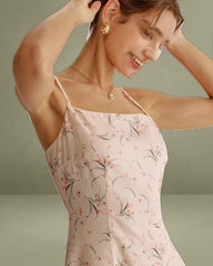 Pink Floral A-Line Slip Mini Dress