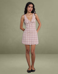 Asatari Mini Dress in Basic Tartan Pink
