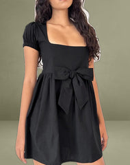 Leshiana Mini Dress in Poplin Black