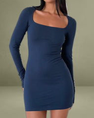 Janjisu Bodycon Mini Dress in Navy