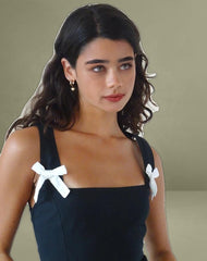 Clesiel Midi Dress in Tap Shoe with Off White Bows