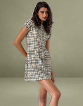 Gingka Mini Dress in Pastel Blue Tartan