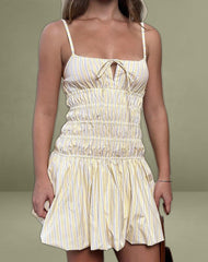 Rasmil Mini Dress in Candy Stripe Yellow