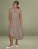 Galuh Smock Dress in Mini Brown Gingham