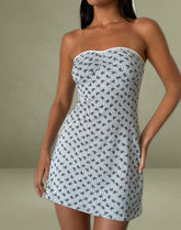 Javaya Bandeau Mini Dress in Floral Stripe