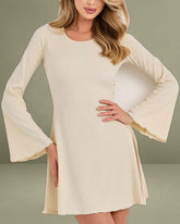 Apricot Bell Sleeve Bodycon Mini Dress