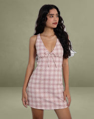 Asatari Mini Dress in Basic Tartan Pink