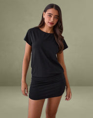 Amelina Backless Mini Dress in Black