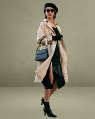 The Side Slit PU Leather Sling Midi dress