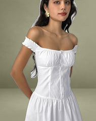 Tamashi Off the Shoulder Maxi Dress in White