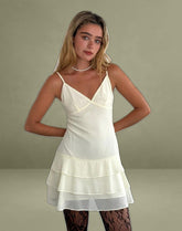 Riasi Mini Dress in Chiffon Ivory