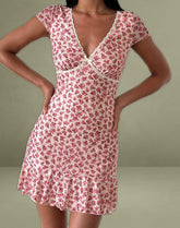 Ginevra Dress in Gardenia Romantic with Lace Trim