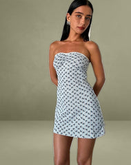 Javaya Bandeau Mini Dress in Floral Stripe