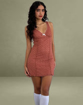 Itzy Lace Mini Dress in Withered Rose