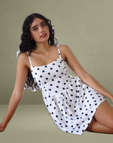 Ramana Mini Dress in 80s Polka White