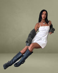 Felin Mini Dress in White Poplin