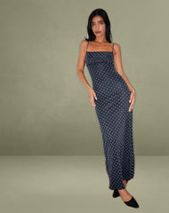 Darsih Maxi Dress in Heart Flock Navy and Yellow